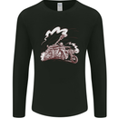 An Army Biker With Tank Skull Motorcycle Mens Long Sleeve T-Shirt Black