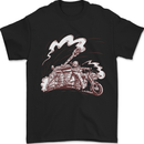 An Army Biker With Tank Skull Motorcycle Mens T-Shirt 100% Cotton Black