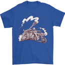 An Army Biker With Tank Skull Motorcycle Mens T-Shirt 100% Cotton Royal Blue