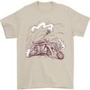 An Army Biker With Tank Skull Motorcycle Mens T-Shirt 100% Cotton Sand