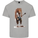 An Old Rocker With an Electric Guitar Rock Music Mens Cotton T-Shirt Tee Top Sports Grey