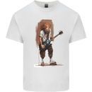 An Old Rocker With an Electric Guitar Rock Music Mens Cotton T-Shirt Tee Top White