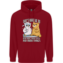 An Owl & Cat Book Reading Bibliophile Childrens Kids Hoodie Red