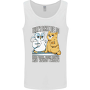 An Owl & Cat Book Reading Bibliophile Mens Vest Tank Top White