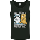 An Owl & Cat Book Reading Bookworm Mens Vest Tank Top Black