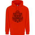 Anchor Skull Sailor Sailing Captain Pirate Ship Mens 80% Cotton Hoodie Bright Red