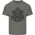 Anchor Skull Sailor Sailing Captain Pirate Ship Mens Cotton T-Shirt Tee Top Charcoal