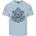 Anchor Skull Sailor Sailing Captain Pirate Ship Mens Cotton T-Shirt Tee Top Light Blue