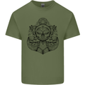 Anchor Skull Sailor Sailing Captain Pirate Ship Mens Cotton T-Shirt Tee Top Military Green