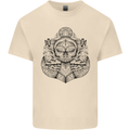 Anchor Skull Sailor Sailing Captain Pirate Ship Mens Cotton T-Shirt Tee Top Natural