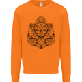 Anchor Skull Sailor Sailing Captain Pirate Ship Mens Sweatshirt Jumper Orange