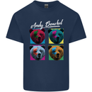 Andy Bearhol Funny Panda Bear Parody Art Kids T-Shirt Childrens Navy Blue
