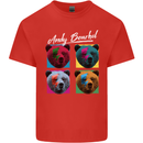 Andy Bearhol Funny Panda Bear Parody Art Kids T-Shirt Childrens Red