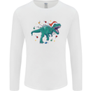 Angry Christmas T-Rex Xmas Dinosaur Mens Long Sleeve T-Shirt White