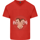 Angry Mom New Baby Pregnancy Pregnant Mens V-Neck Cotton T-Shirt Red
