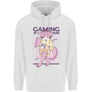 Anime Gamer Girl Gaming Video Games Mens 80% Cotton Hoodie White