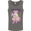 Anime Gamer Girl Gaming Video Games Mens Vest Tank Top Charcoal