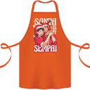 Anime Santa is My Sempai Funny Christmas Xmas Cotton Apron 100% Organic Orange