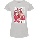 Anime Santa is My Sempai Funny Christmas Xmas Womens Petite Cut T-Shirt Sports Grey