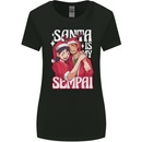 Anime Santa is My Sempai Funny Christmas Xmas Womens Wider Cut T-Shirt Black