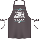 Anime Video Games & Food Funny Cotton Apron 100% Organic Dark Grey