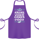 Anime Video Games & Food Funny Cotton Apron 100% Organic Purple