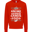 Anime Video Games & Food Funny Kids Sweatshirt Jumper Bright Red