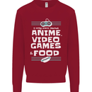 Anime Video Games & Food Funny Kids Sweatshirt Jumper Red