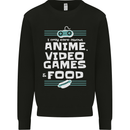 Anime Video Games & Food Funny Mens Sweatshirt Jumper Black