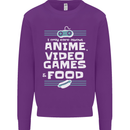 Anime Video Games & Food Funny Mens Sweatshirt Jumper Purple