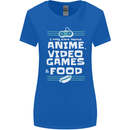 Anime Video Games & Food Funny Womens Wider Cut T-Shirt Royal Blue