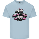 Anti-Valentines Day Singles Day Mens Cotton T-Shirt Tee Top Light Blue