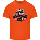 Anti-Valentines Day Singles Day Mens Cotton T-Shirt Tee Top Orange