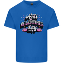 Anti-Valentines Day Singles Day Mens Cotton T-Shirt Tee Top Royal Blue