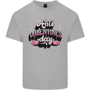 Anti-Valentines Day Singles Day Mens Cotton T-Shirt Tee Top Sports Grey