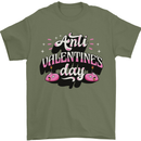 Anti-Valentines Day Singles Day Mens T-Shirt 100% Cotton Military Green
