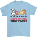 Anything That Farts Funny Vegan Vegetarian Mens T-Shirt 100% Cotton Light Blue