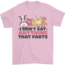 Anything That Farts Funny Vegan Vegetarian Mens T-Shirt 100% Cotton Light Pink
