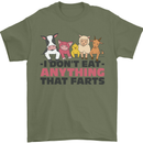 Anything That Farts Funny Vegan Vegetarian Mens T-Shirt 100% Cotton Military Green