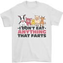 Anything That Farts Funny Vegan Vegetarian Mens T-Shirt 100% Cotton White