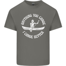 Anything You Canoe Funny Kayak Kayaking Mens Cotton T-Shirt Tee Top Charcoal