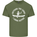 Anything You Canoe Funny Kayak Kayaking Mens Cotton T-Shirt Tee Top Military Green