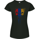 Arminia Skull Gym Training Bodybuilding Womens Petite Cut T-Shirt Black