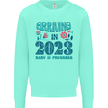 Arriving 2023 New Baby Pregnancy Pregnant Mens Sweatshirt Jumper Peppermint