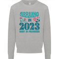 Arriving 2023 New Baby Pregnancy Pregnant Mens Sweatshirt Jumper Sports Grey