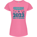 Arriving 2023 New Baby Pregnancy Pregnant Womens Petite Cut T-Shirt Azalea
