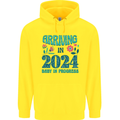 Arriving 2024 New Baby Pregnancy Pregnant Childrens Kids Hoodie Yellow