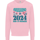 Arriving 2024 New Baby Pregnancy Pregnant Kids Sweatshirt Jumper Light Pink