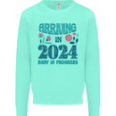 Arriving 2024 New Baby Pregnancy Pregnant Kids Sweatshirt Jumper Peppermint