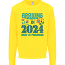 Arriving 2024 New Baby Pregnancy Pregnant Kids Sweatshirt Jumper Yellow